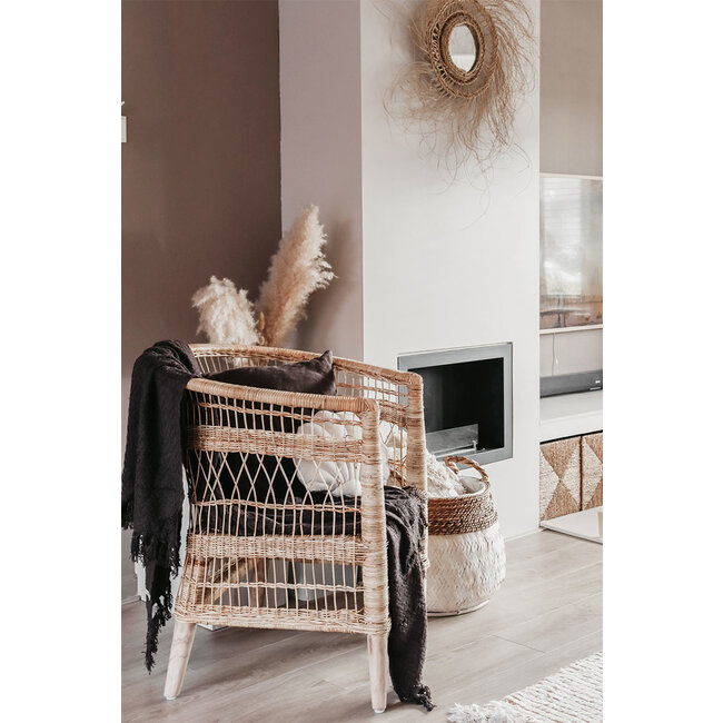 Sweet Living Rieten Fauteuil Babs - 73x70xH82 cm
