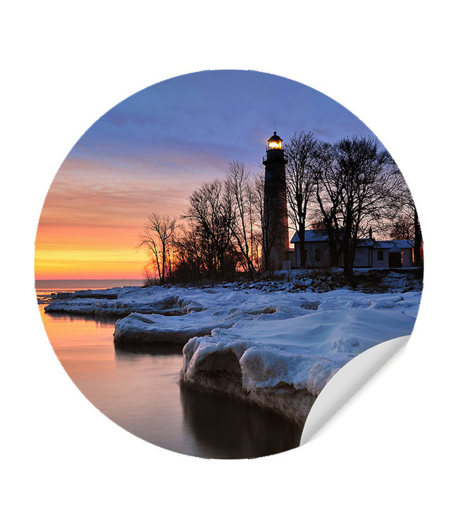 Sweet Living Muursticker Snowy Lighthouse