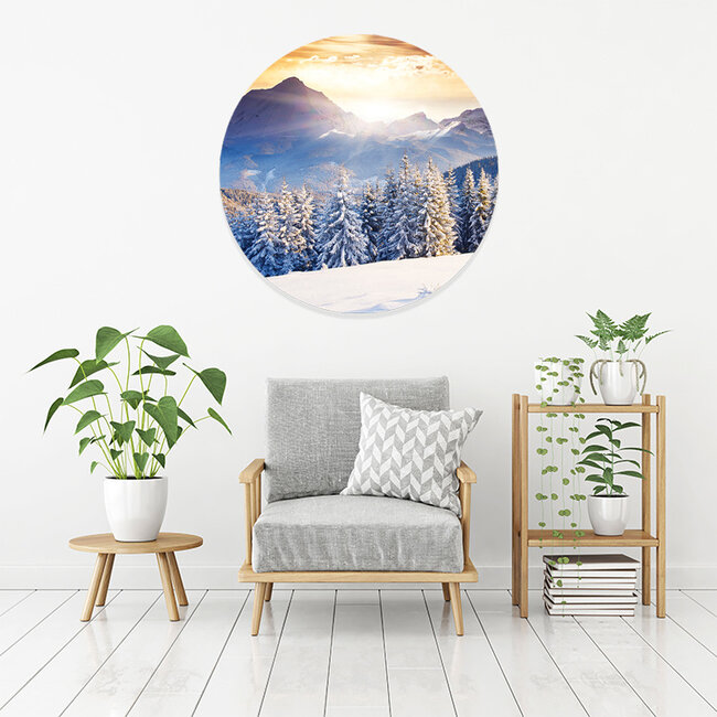 Sweet Living Muursticker Sunset Mountains