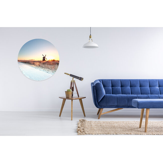 Sweet Living Muursticker Windmill Sunset