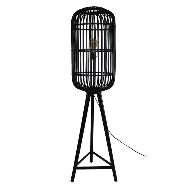 Sweet Living Rotan Vloerlamp Zwart - Ø36xH140 cm