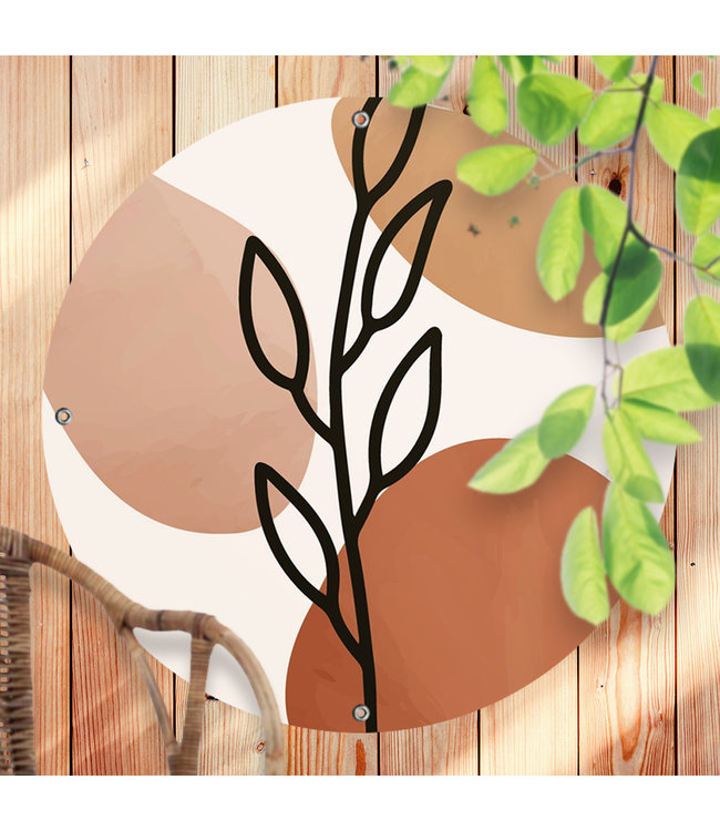 Sweet Living Ronde Tuinposter Illustrated Leaves