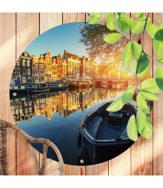 Sweet Living Ronde Tuinposter Amsterdamse Zonsondergang