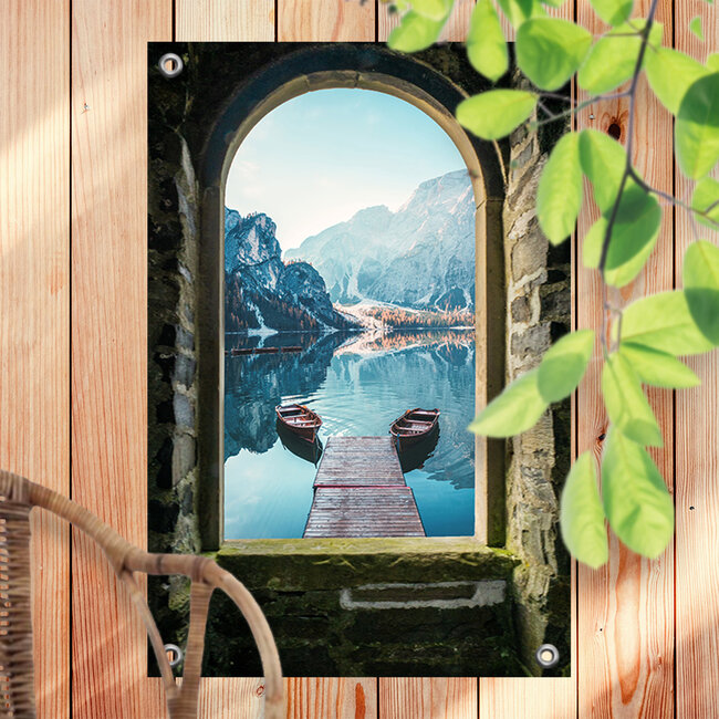 Sweet Living Tuinposter Doorkijk Pragser Wildsee Meer