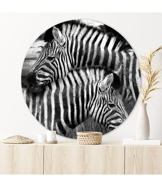 Sweet Living Wandcirkel Twee Zebra's