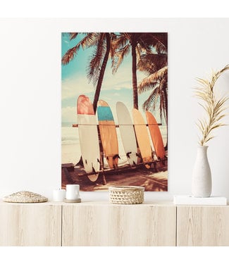 Sweet Living Schilderij Surfplanken aan het Strand