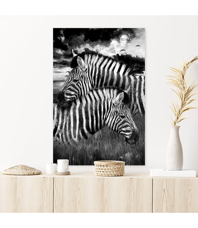 Sweet Living Schilderij Twee Zebra's