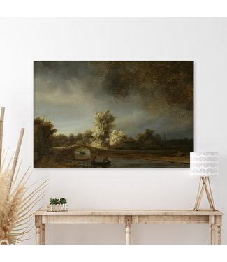 Sweet Living Schilderij Landschap met Stenen Brug