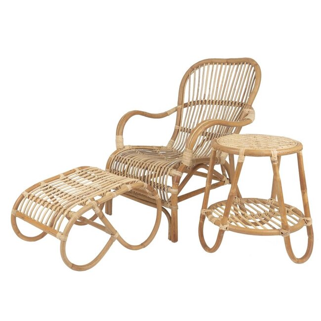 Sweet Living Rotan Voetenbankje - 46x58xH33 cm