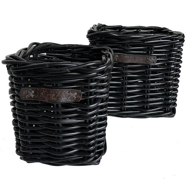 Sweet Living Rotan Plantenmand Zwart Elena