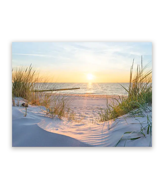 Zonsondergang aan zee op Norderney van Catrin Grabowski op canvas