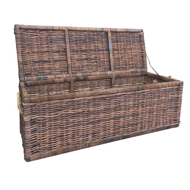 Sweet Living Grote rotan opbergmand antiek - 130x47xH47 cm