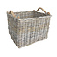 Sweet Living Rieten Opbergmand Greywash Jute Handvatten