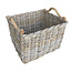 Sweet Living Rieten Opbergmand Greywash Jute Handvatten
