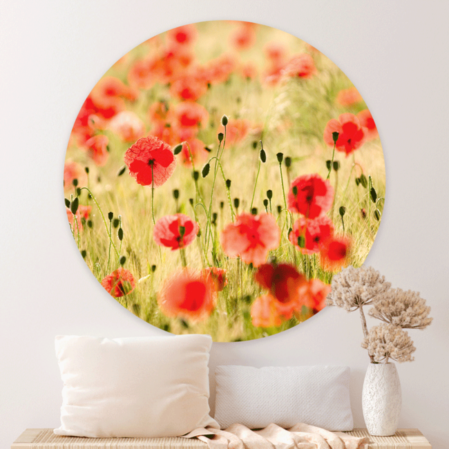 Sweet Living Wandcirkel Poppy Flowers