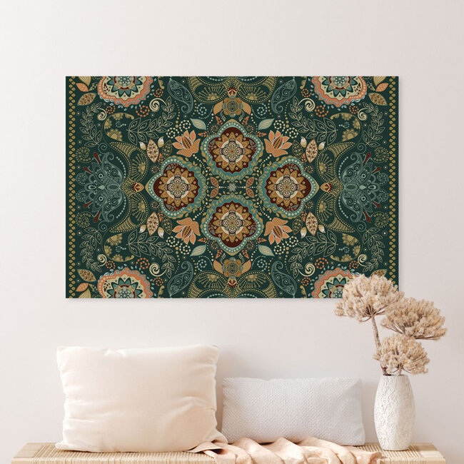 Sweet Living Schilderij Boho Groen Vierkant