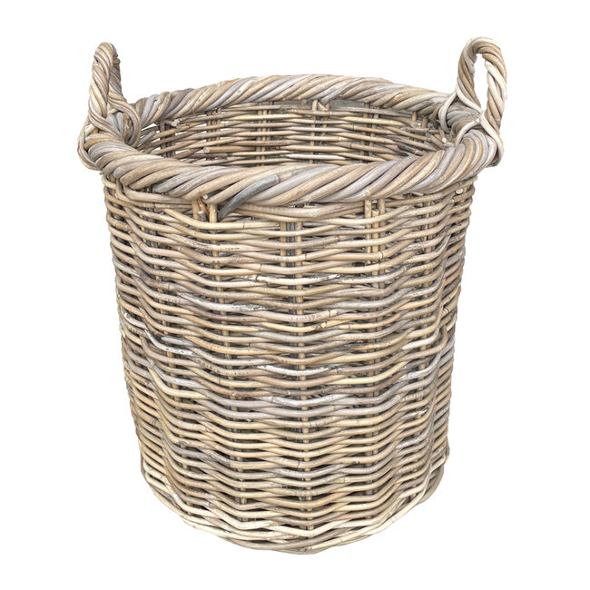 Sweet Living Hoge Ronde Mand  Ø41xH40 cm - Rotan Plantenmand - Houtmand