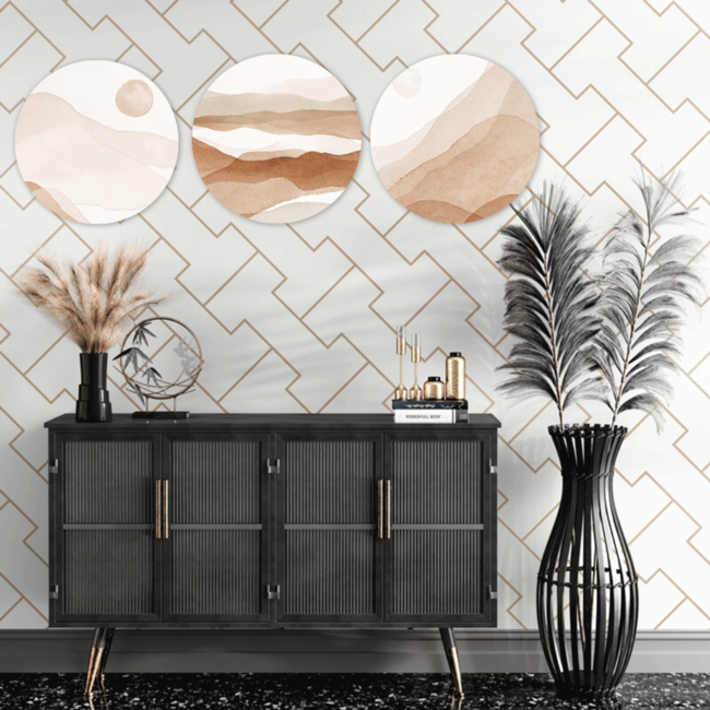 Sweet Living Wandcirkel Abstracte Bergen No2