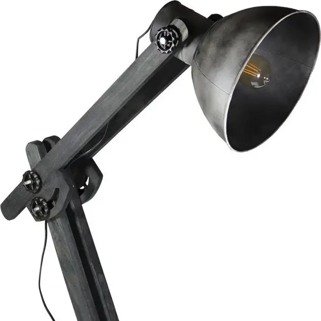 Vloerlamp Sunburn - Zwart Grijs - Hout H84 cm