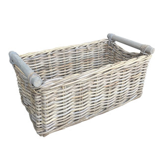 Sweet Living Rotan Mand Met Houten Handvatten