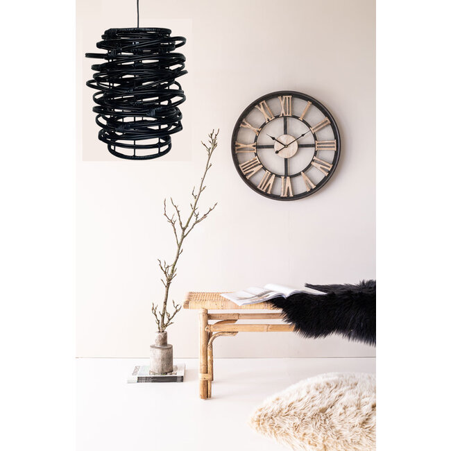 Sweet Living Zwarte Rotan Hanglamp Vinz - Ø43xH50 cm