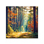 Sweet Living Schilderij Herfstbos bij Ochtendgloren - Vierkant
