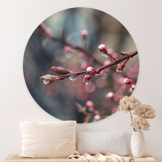 Sweet Living Wandcirkel Betoverende Bloeiende Perzikboom