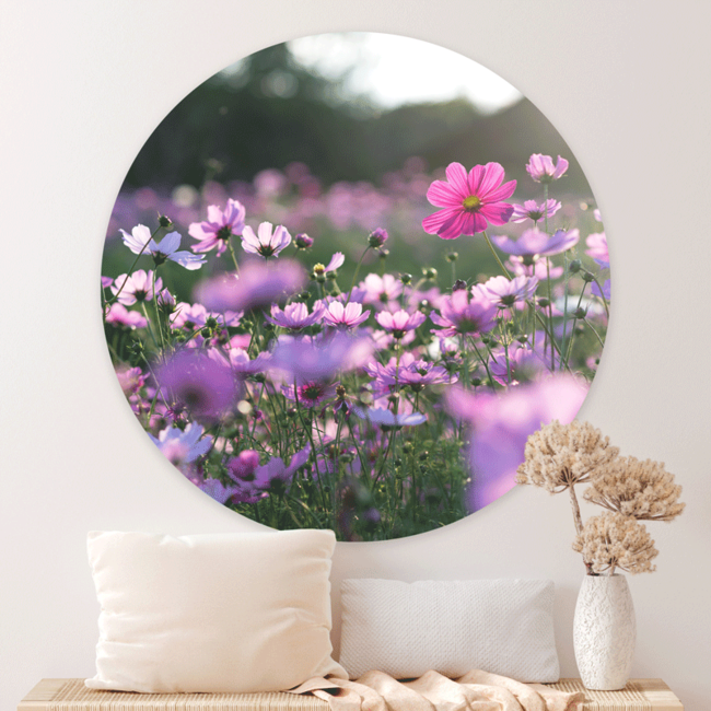 Sweet Living Wandcirkel Veldbloemen in Volle Bloei