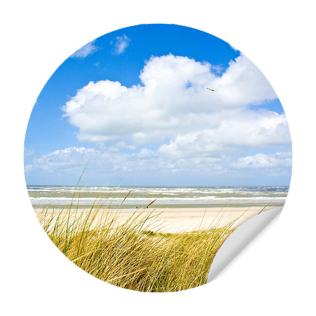 Sweet Living Behangcirkel - Strand aan de Noordzee - Behangsticker
