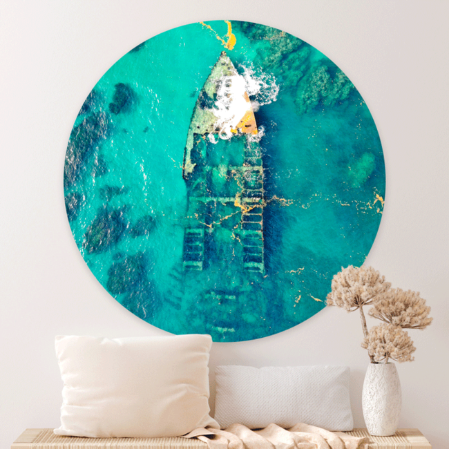 Sweet Living Wandcirkel Scheepswrak van Boven