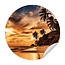 Sweet Living Behangcirkel - Zonsondergang op het Strand - Behangsticker