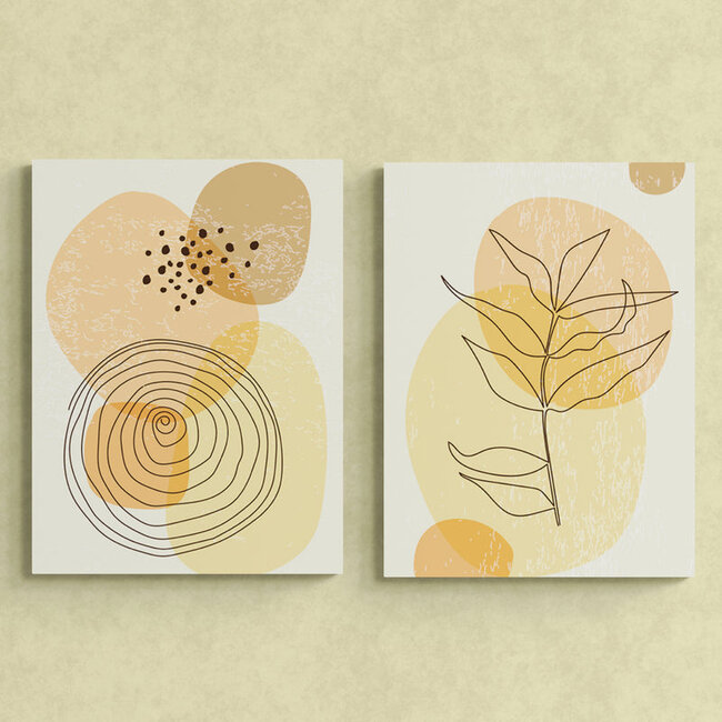 Sweet Living Schilderij Abstracte Jaarringen - Staand