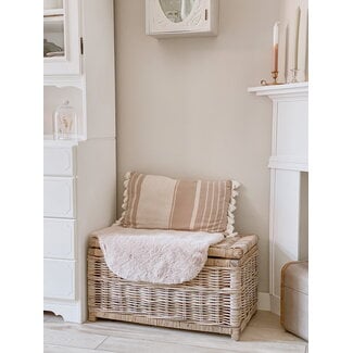 Sweet Living Rotan Opbergmand - Greywash - Met Deksel