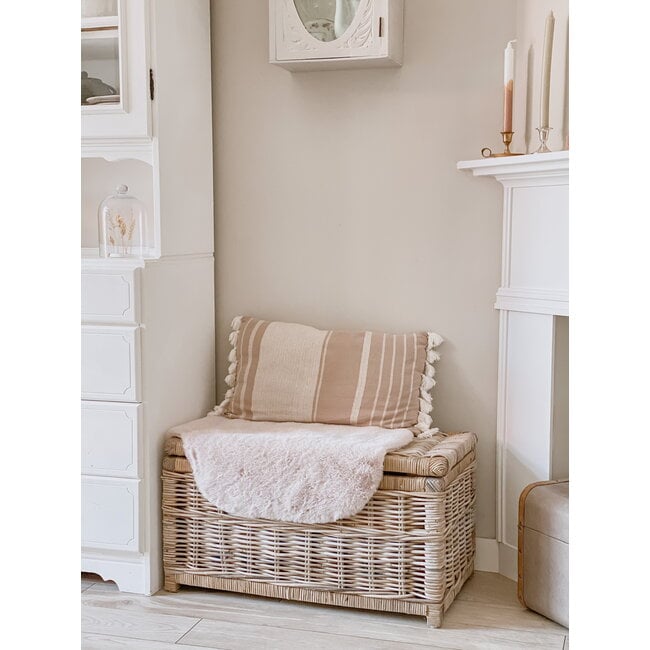 Sweet Living Rotan Opbergmand - Greywash - Met Deksel