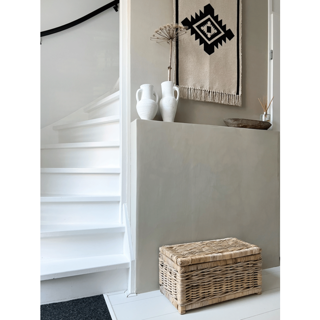 Sweet Living Rotan Opbergmand - Greywash - Met Deksel