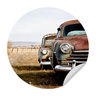 Sweet Living Behangcirkel - Vintage Auto's - Behangsticker