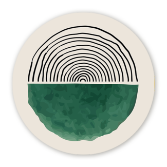 Sweet Living Wandcirkel Scribble Groen