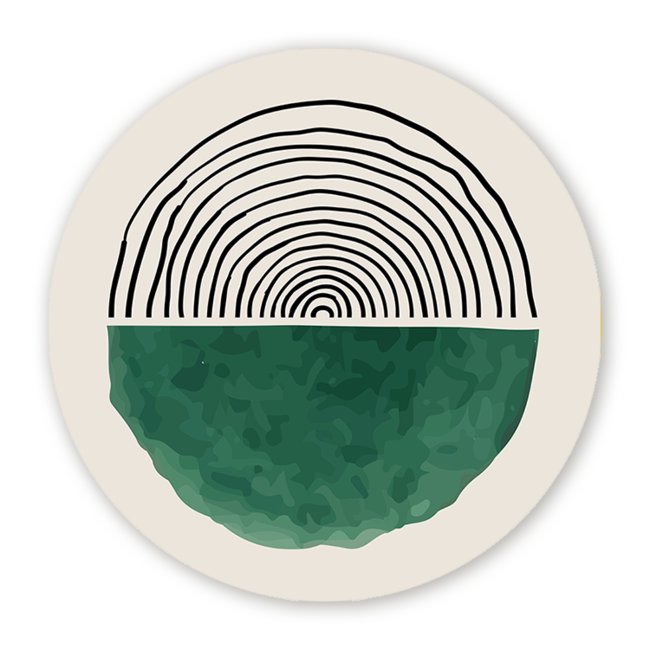 Sweet Living Wandcirkel Scribble Groen