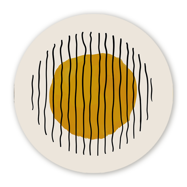Sweet Living Wandcirkel Scribble Geel