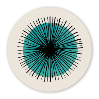 Sweet Living Wandcirkel Scribble Turquoise