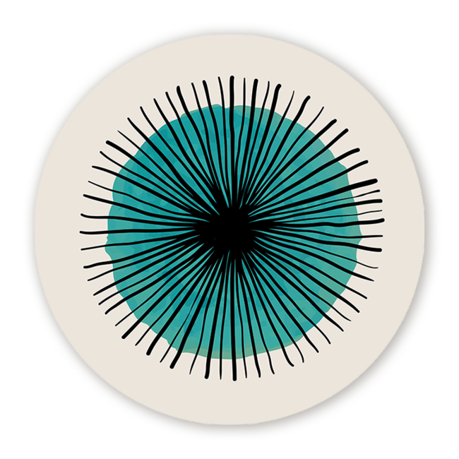 Sweet Living Wandcirkel Scribble Turquoise