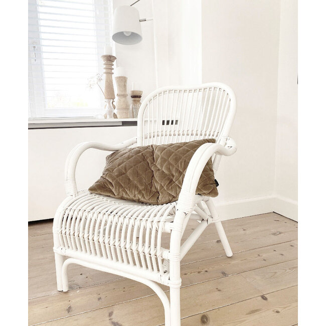 Sweet Living Witte Rotan Loungestoel - 65x70xH88 cm