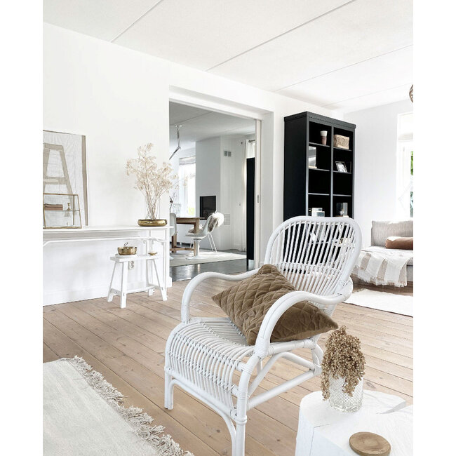 Sweet Living Witte Rotan Loungestoel - 65x70xH88 cm