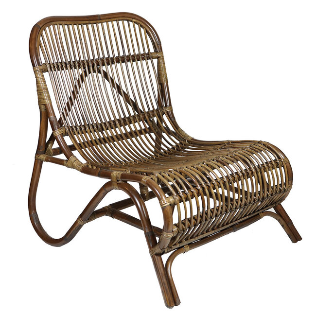 Sweet Living Bruine Rotan Loungestoel - 59x78xH77 cm