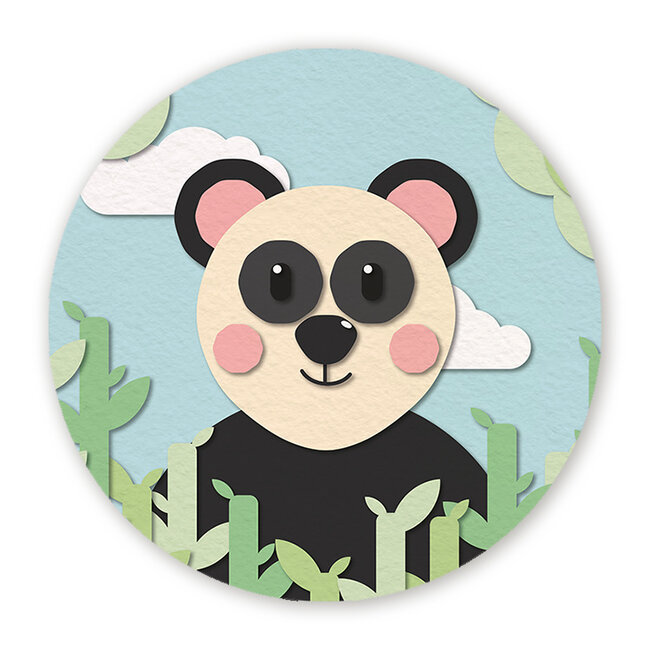 Sweet Living Muurcirkel Panda - Papieren Dieren - Kinderkamer