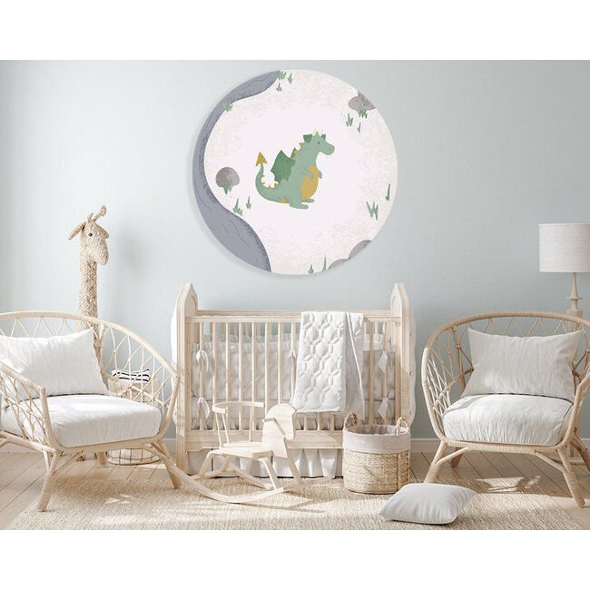 Sweet Living Behangcirkel - Born to be Brave Draakje - Kinderkamer - Behangsticker