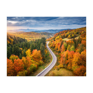 Sweet Living Schilderij Herfstroute van Boven - Liggend