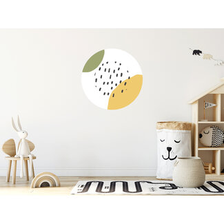 Sweet Living Muurcirkel Basic Geel/Groen - Kinderkamer