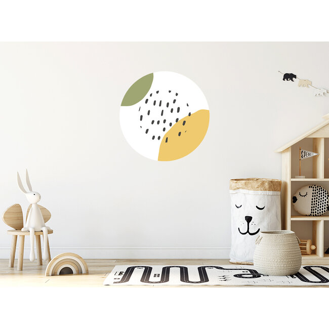 Sweet Living Muurcirkel Basic Geel/Groen - Kinderkamer