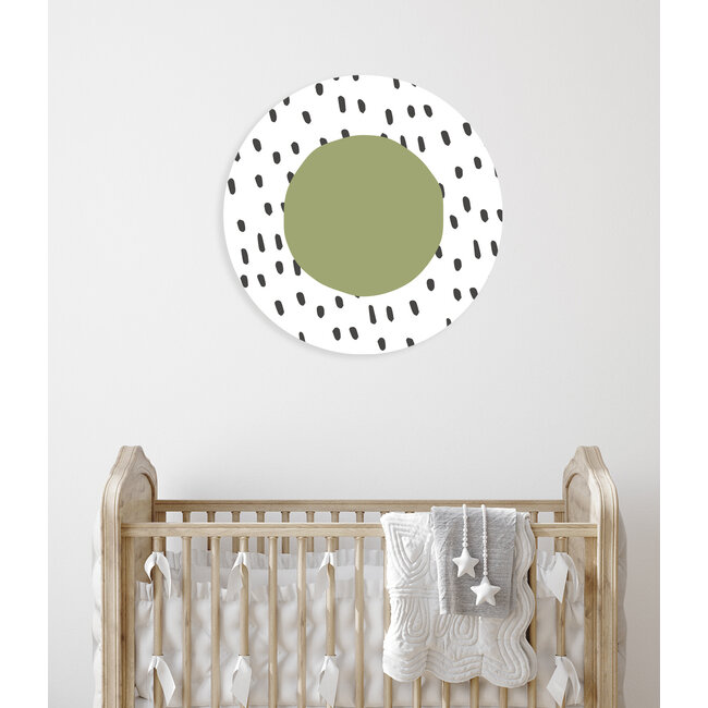 Sweet Living Muurcirkel Basic Groen/Stippen - Kinderkamer